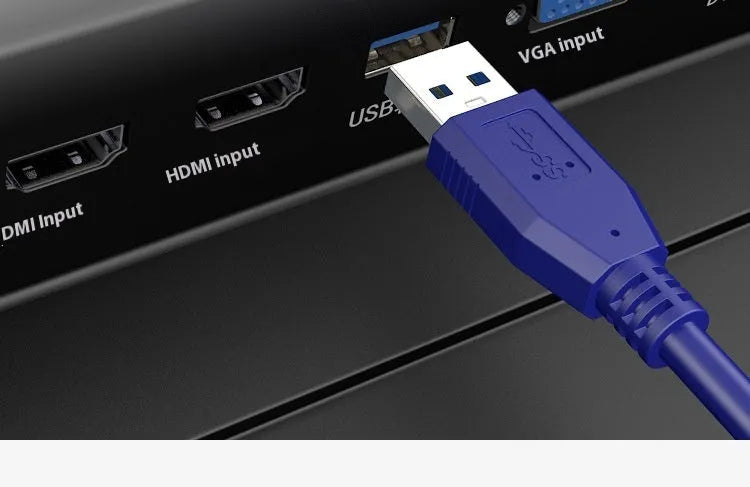 USB 3.0 male-to-male data cable with nickel-plated connectors on a white background