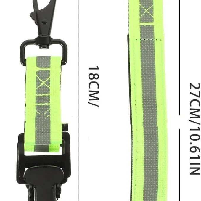 Fluorescent green safety gloves clip with metal buckle and reflective elements for industrial use