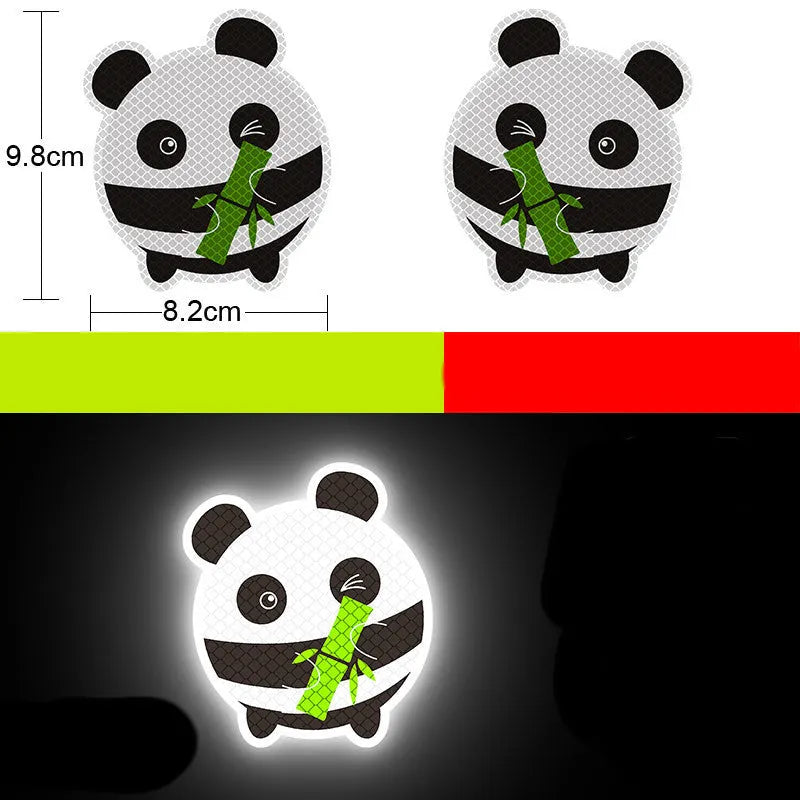 Pair of diamond-grade reflective warning stickers for vehicles measuring 9cm by 5cm