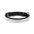 Rhinestone-decorated velvet cat collar adjustable between 20-30cm circumference