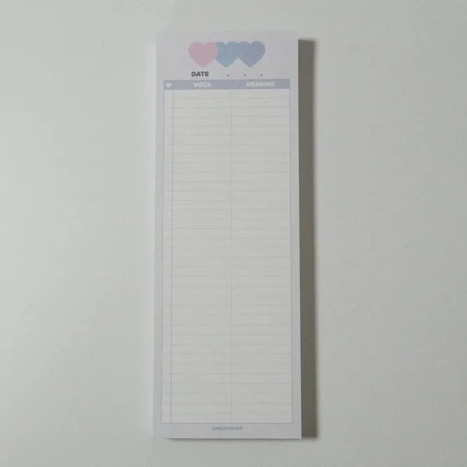 B5 half-size vertical notepad with 30 sheets and double-sided printing for English vocabulary learning