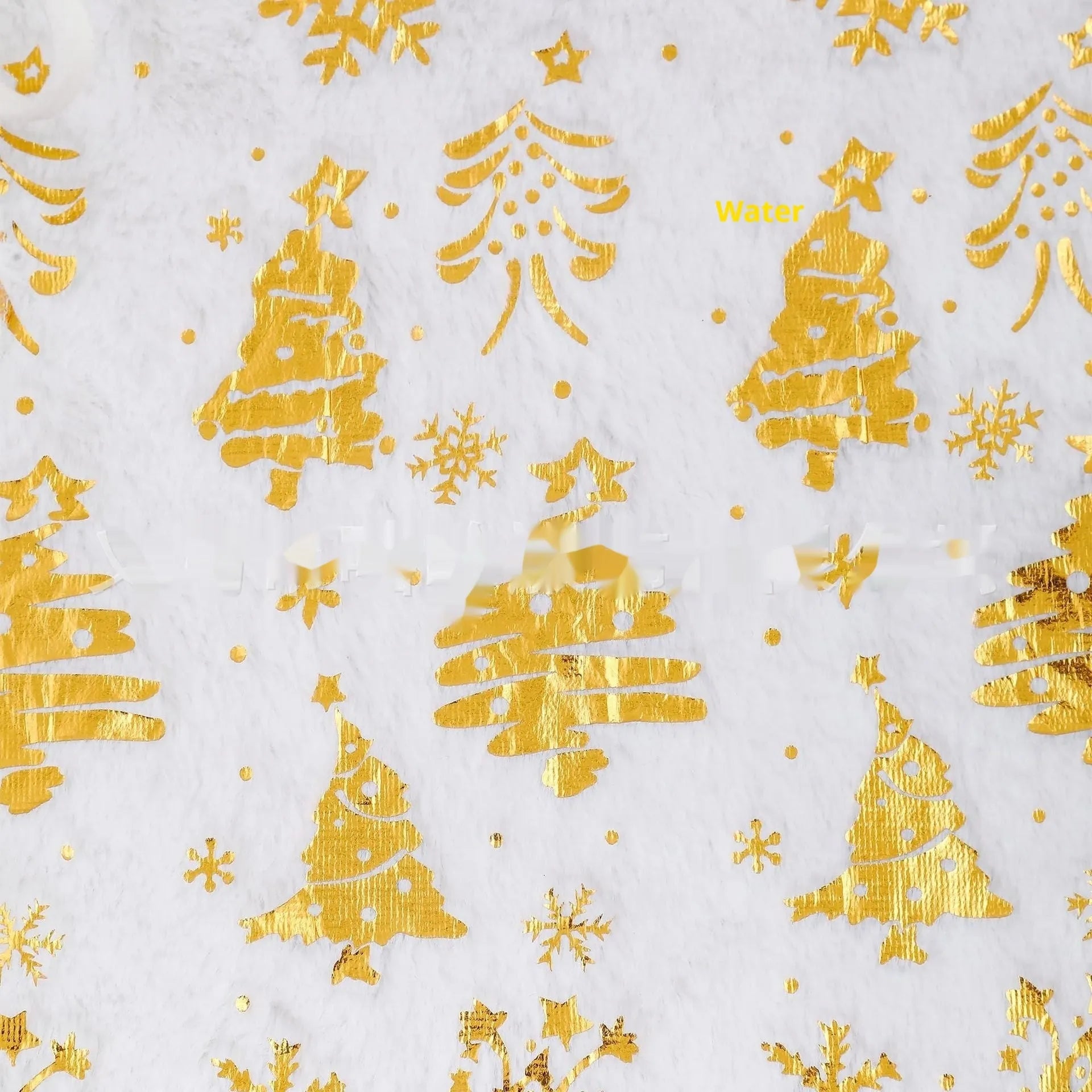 Plush Christmas tree rug with snowflake star motif in four size options on wooden floor