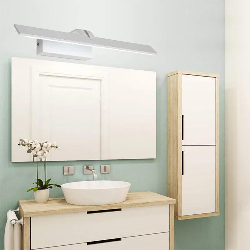 White framed 520mm long LED bathroom mirror light with three colour settings.