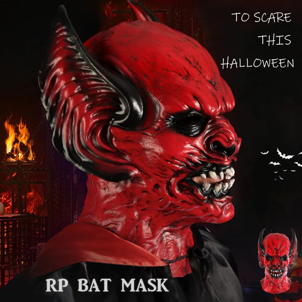 Red bat design hood mask made from RP foam for Halloween party dress up