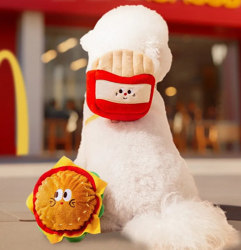 Cartoon hamburger design adjustable vest leash rope for dogs and cats in escape-proof backpack harness
