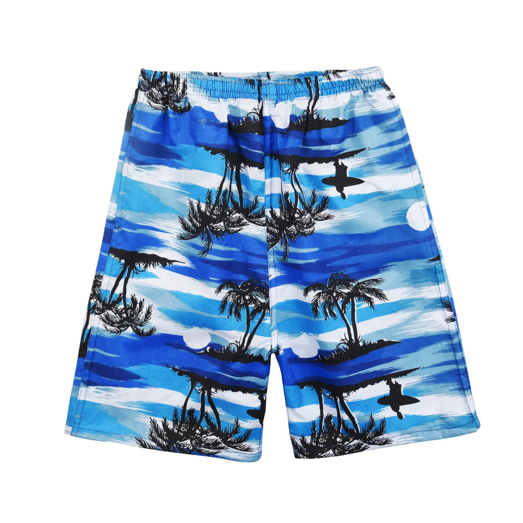 Men's floral print swimming trunks in multiple colour patterns with five-point design