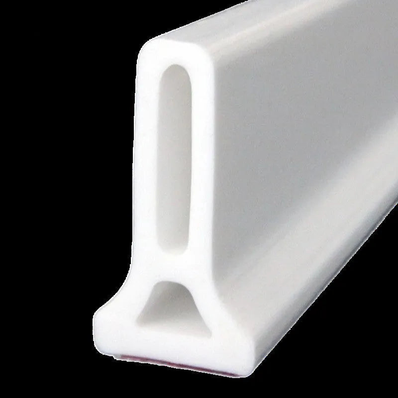 Flexible TPE bathroom water blocking strip in black, white, and grey colour options