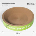Green round cat scratching board nest with wear-resistant construction for sleeping and scratching