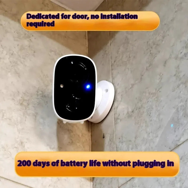 Wireless WiFi battery surveillance camera with 1.2-inch ball machine and self-contained bracket