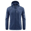 A man's lightweight hooded summer jacket in a loose fit, shown in a neutral colour like grey or blue.