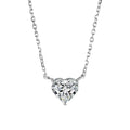Women's silver-plated copper necklace with heart-shaped charm on 45 cm chain