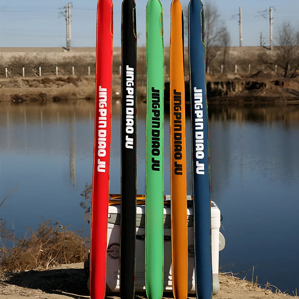 Telescopic fishing rod bag in cotton fabric for rods up to 150cm with five colour options