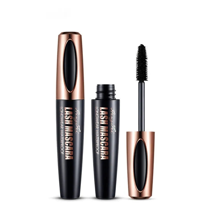 Black waterproof mascara tube for thick, long, curling lashes that resist smudging.