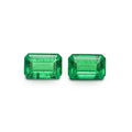 Columbia green synthetic emerald loose gemstone in round and rectangular emerald cut shapes