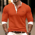 Personality brand men's solid colour long sleeve cotton t-shirt on a hanger.