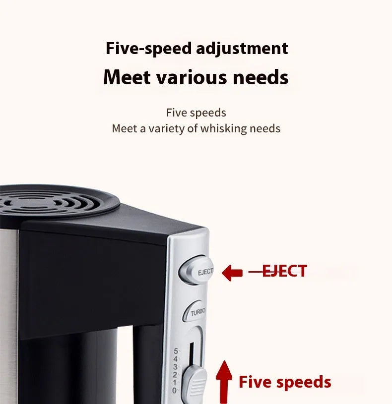500W electric hand mixer with five speed settings, SL-25209 model