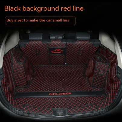 Mitsubishi Outlander car boot mat with 3D edging in wine red colour with contrasting stitching.