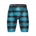 Men's Lycra swimming briefs in a pattern colour, showing the briefs style fit.