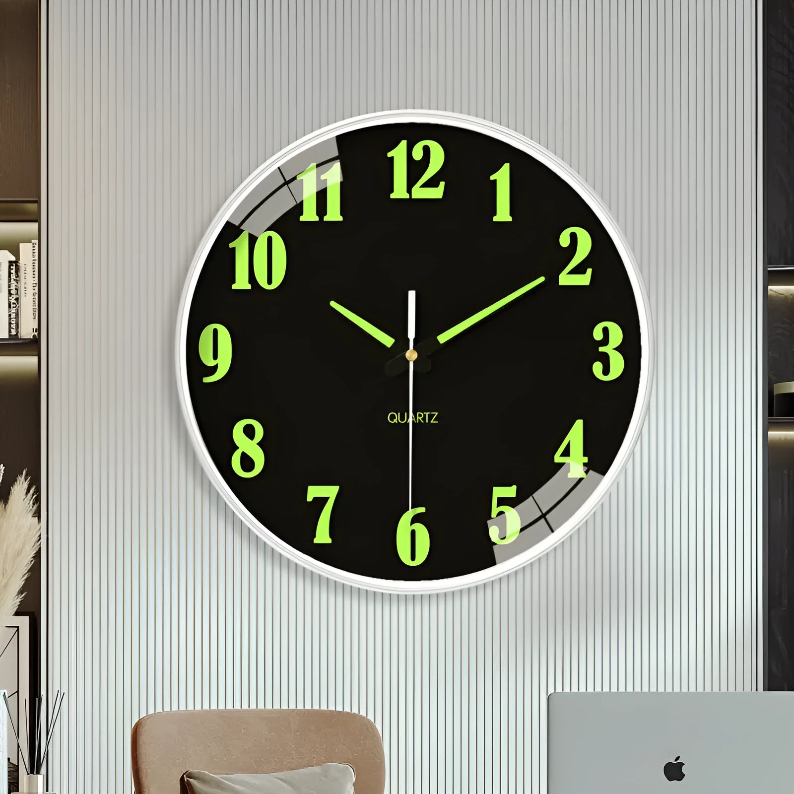 8 inch luminous wall clock with modern plastic shell in 20cm diameter