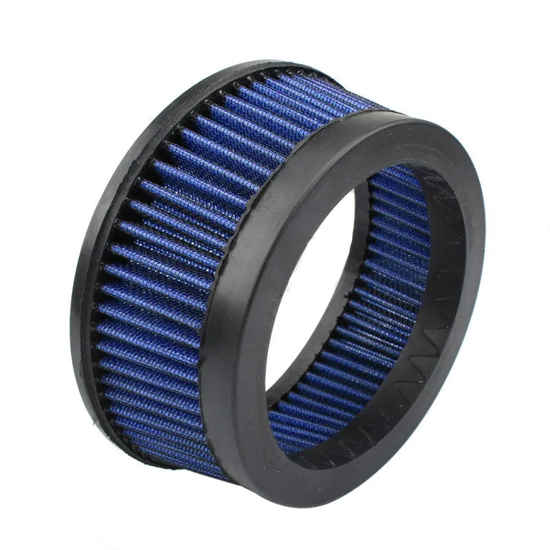 Aluminium air filter retrofitting accessories in multiple colour options including black, red, blue, and electroplated finishes