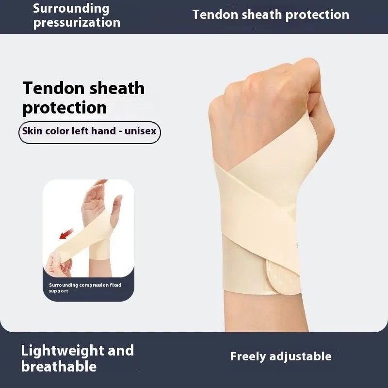 Adjustable athletic wristguards in black and skin colour with velcro straps