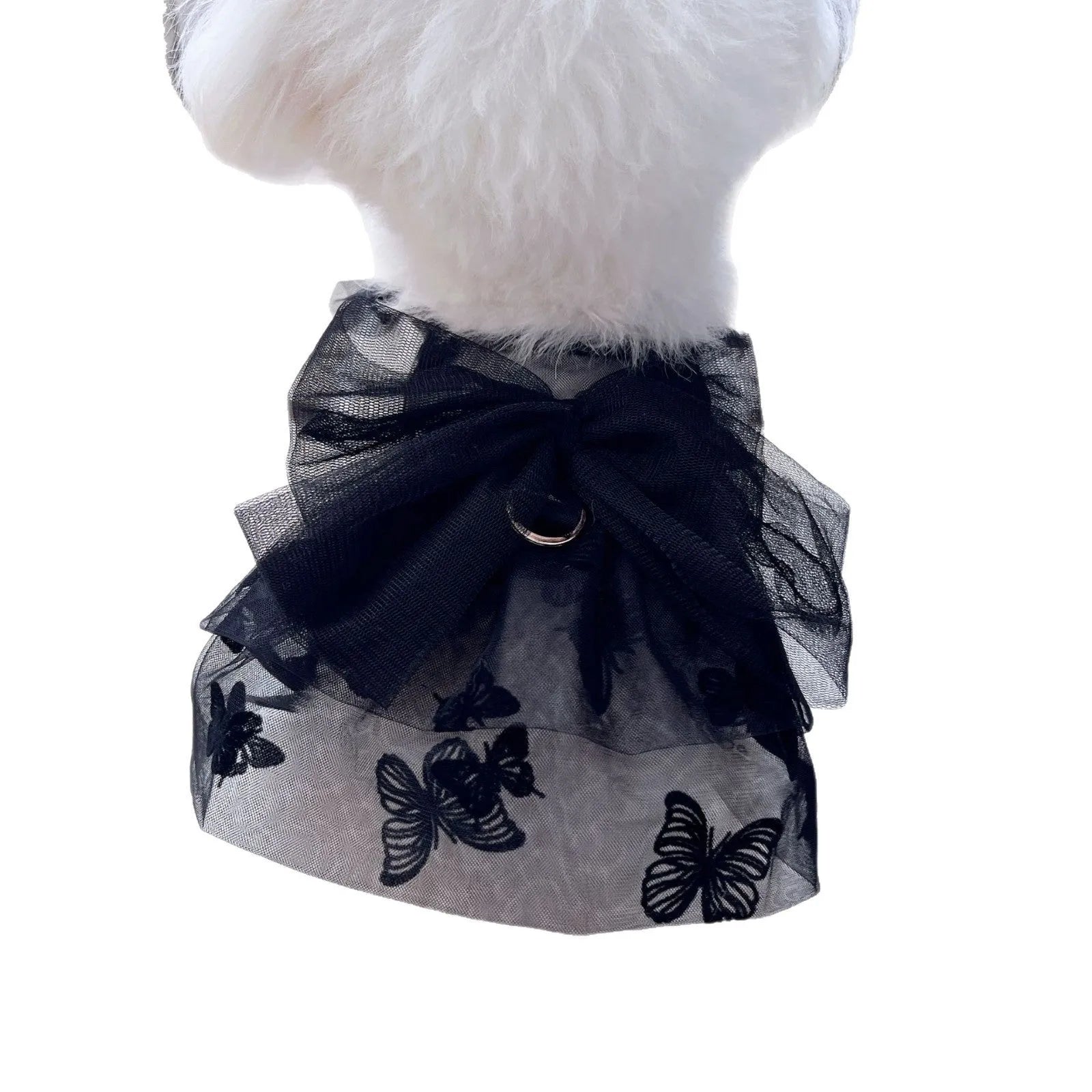 Black polyester tulle princess skirt pet clothing for small dogs and cats in five sizes
