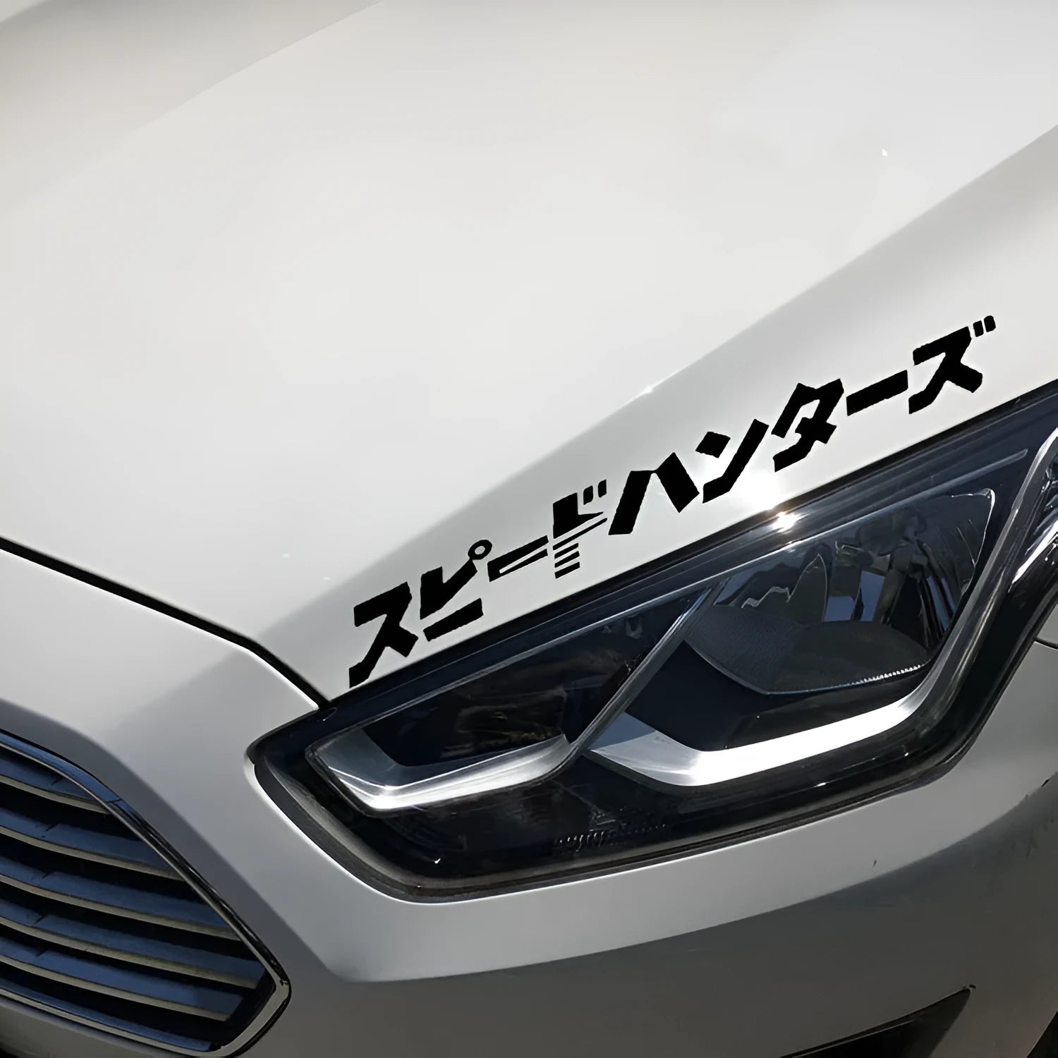 35x35cm square Japanese car sticker in black or white colour with reflective PET material