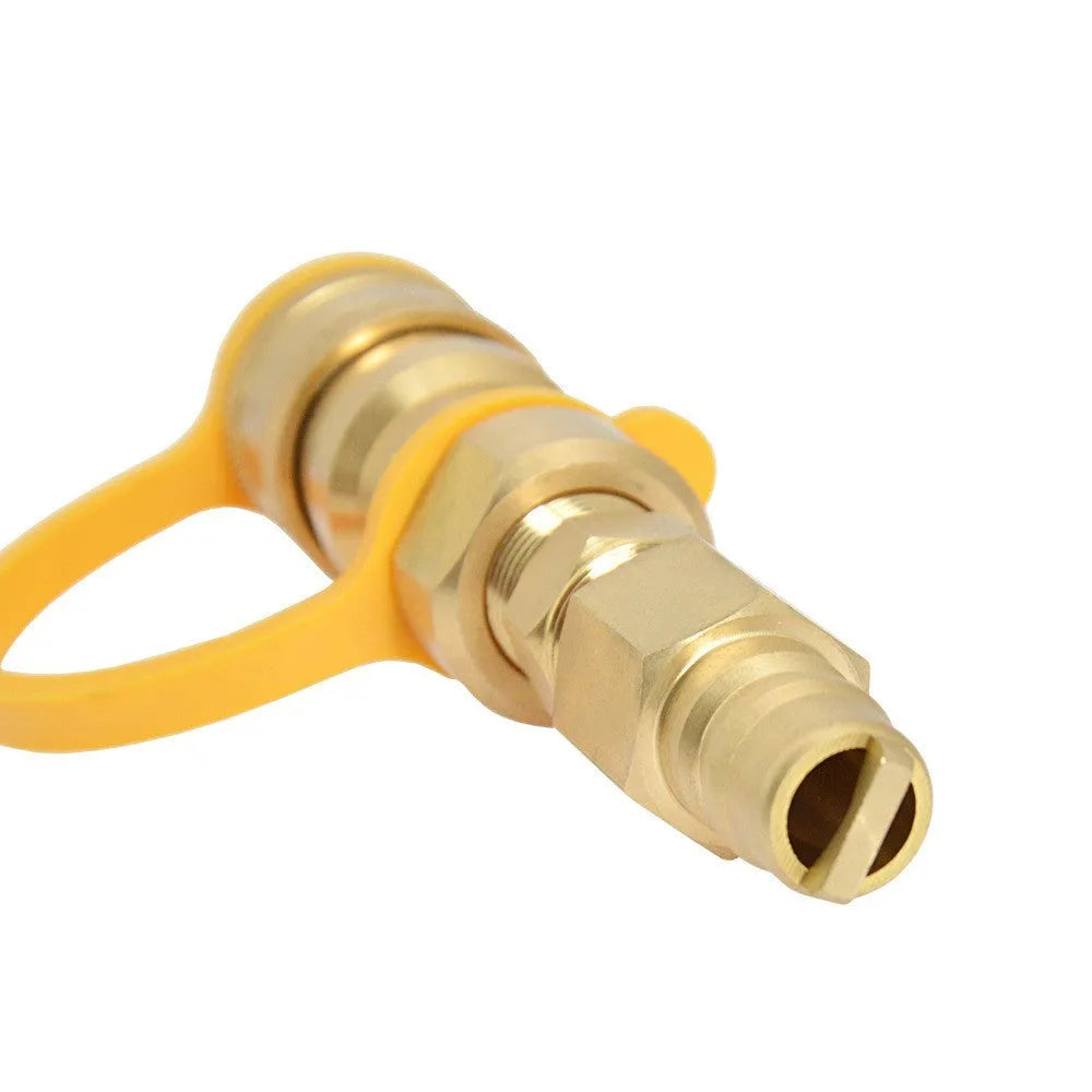 Brass gas propane conversion charging connector with 3/8 tank connection and American standard thread