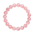 Natural white water strawberry quartz crystal ball bracelet with 10mm geometric beads.