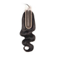 Straight natural colour human hair wig on a stand, showing hand-woven cap and long length.