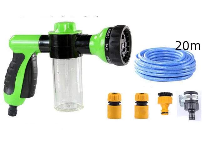 High pressure foam spray gun with adjustable nozzle in green, yellow or black colours