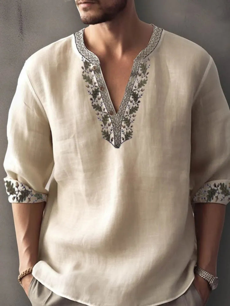 British style striped bamboo hemp shirt with 3D thermal transfer pattern for teenage summer wear
