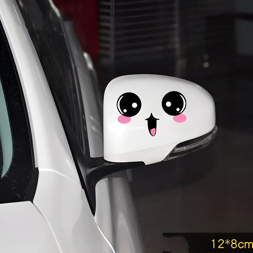 Reflective cartoon eye car stickers in PET vinyl for vehicle personalisation