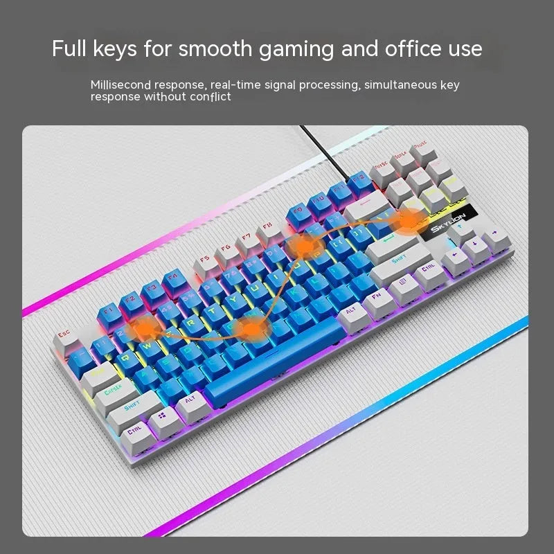 K87 mechanical keyboard with metal case and choice of green or red mechanical switches