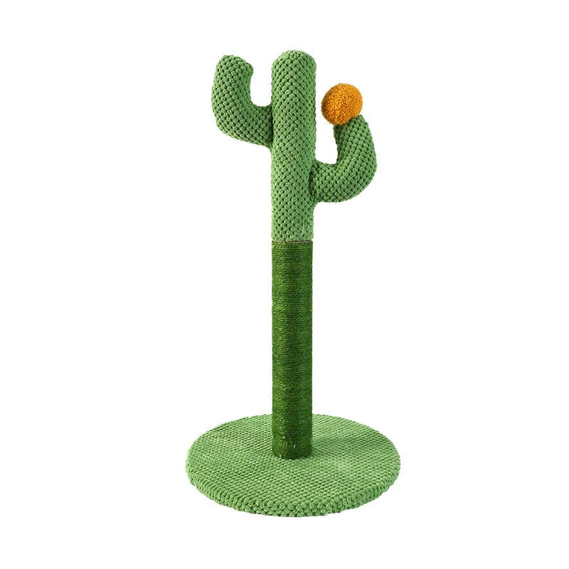 Cactus-shaped cat scratch board with sisal scratching pole climbing frame for cats
