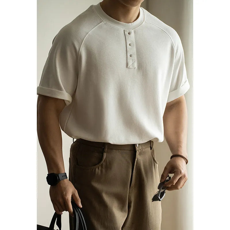 Women's casual pullover top with raglan sleeves and terry texture fabric in loose-fitting style