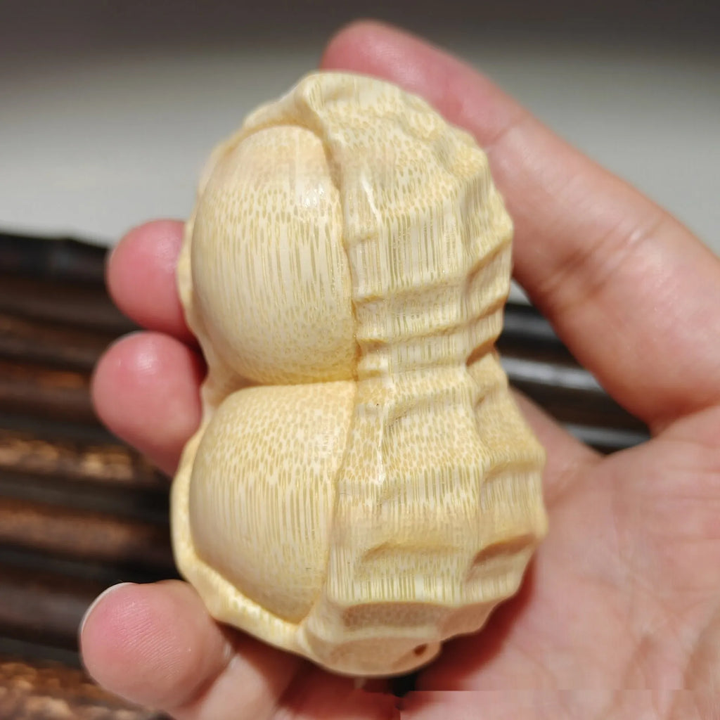 Solid natural bamboo carved peanut ornament in modern simplicity style