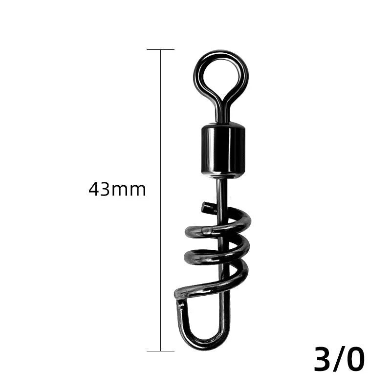 Stainless steel fishing swivel connector with 8-shaped ring for tackle connections