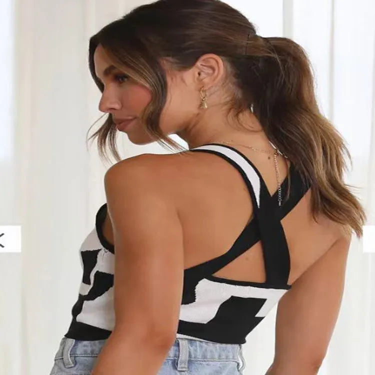Women's slim fit U-neck camisole top in core-spun polyester fabric, shown in one of five colour options.