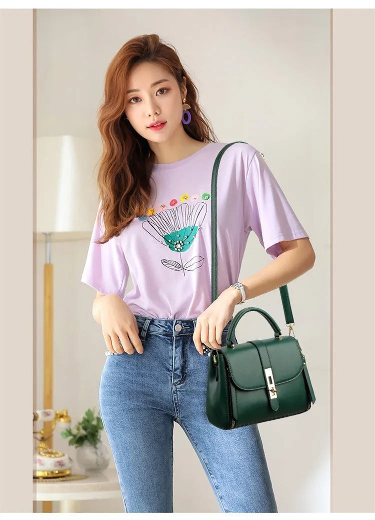 Women's soft PU leather shoulder bag in square vertical design with single shoulder strap