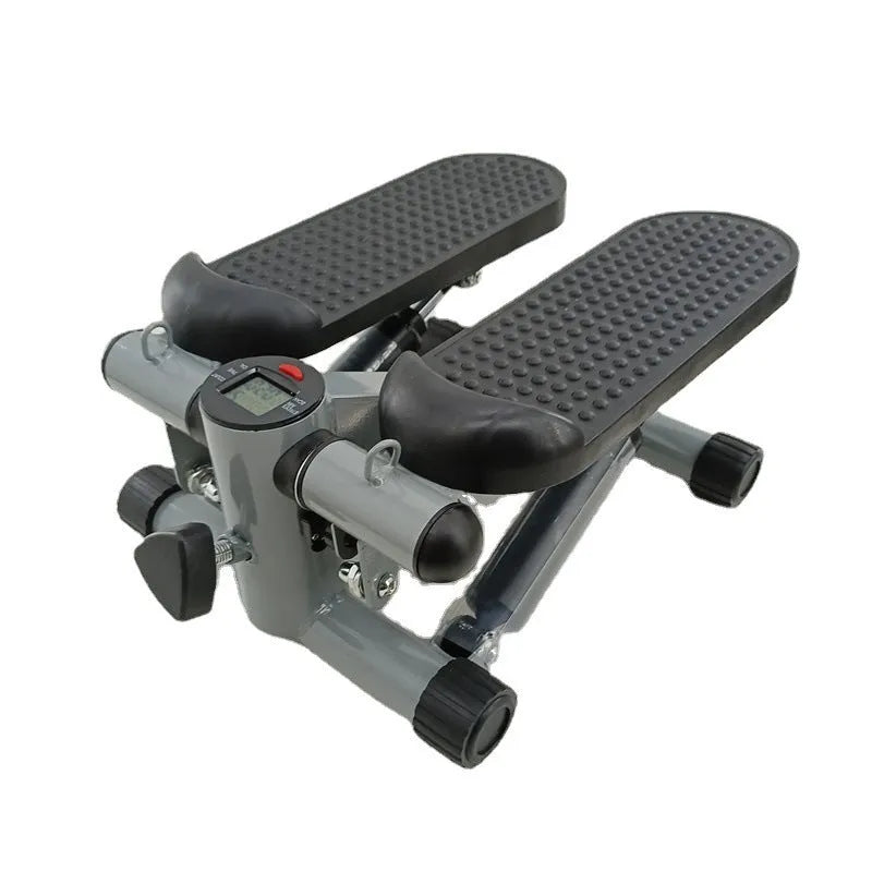 Silver grey hydraulic mini treadmill with pedalling machine for waist slimming and home fitness