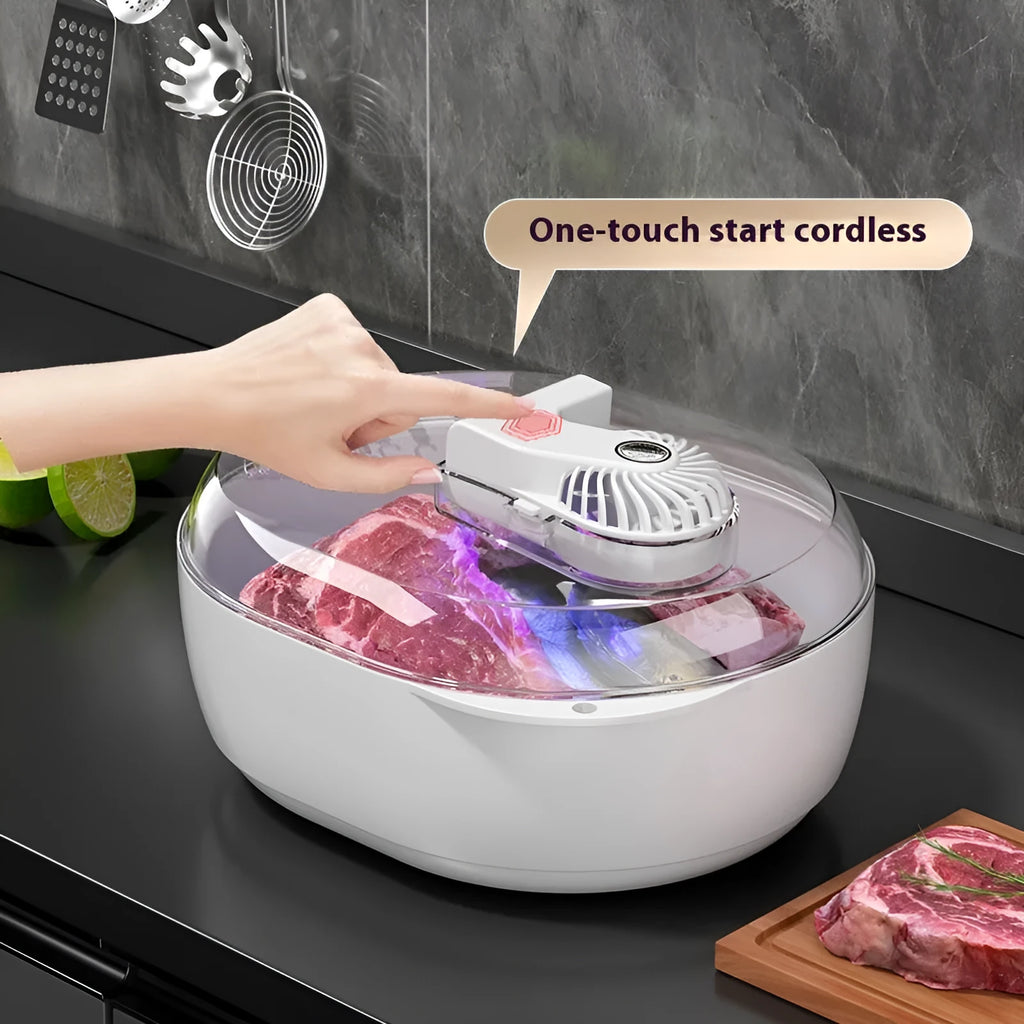 Aluminium quick defrosting plate showing modern design with USB cable connection option