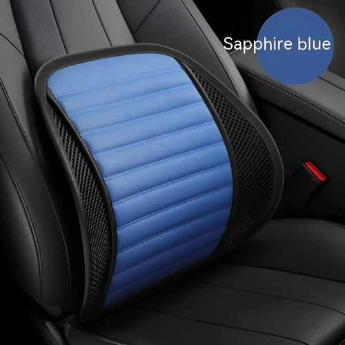 Leather lumbar support cushion for car seats and office chairs in five colour options
