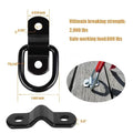 Black galvanised pull ring floor hook for truck cargo security mounted on vehicle floor