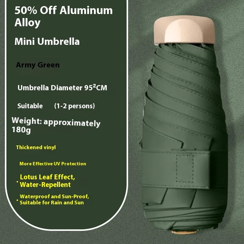 Gradient vinyl five-fold umbrella with alloy bones in multiple colour options