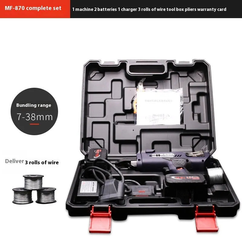 Electric steel bar tying machine with battery and toolbox for construction reinforcement work