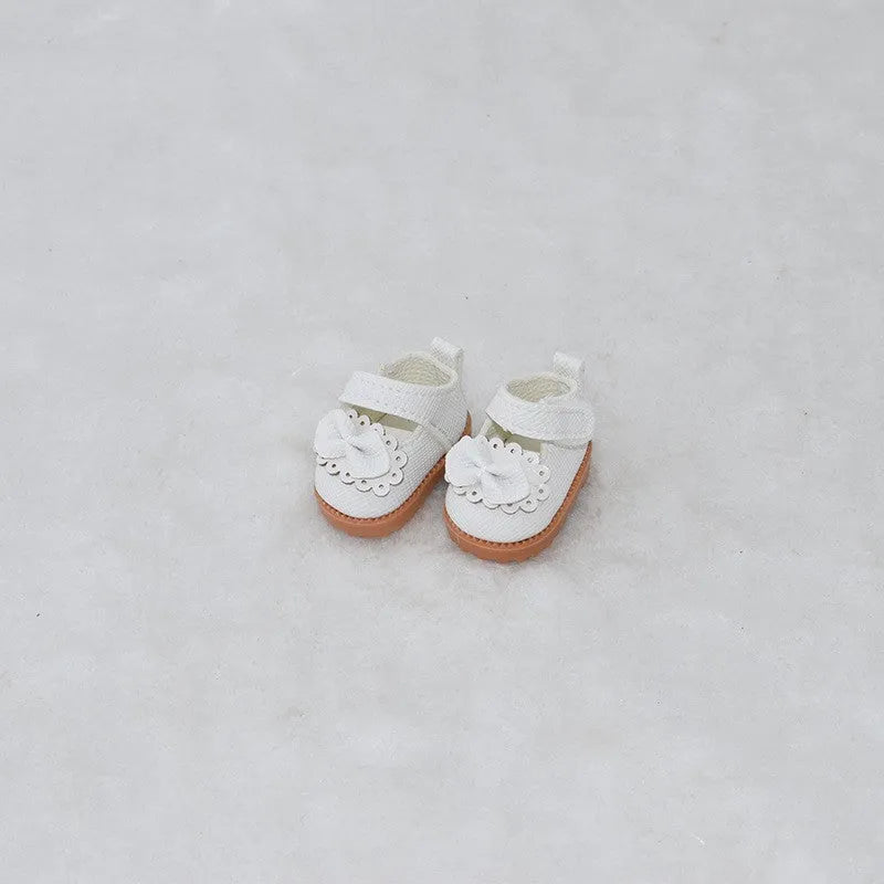 17cm doll replacement shoes in PU polyurethane material showing 3.5cm to 3.8cm height options including boots, leather shoes, and high heels