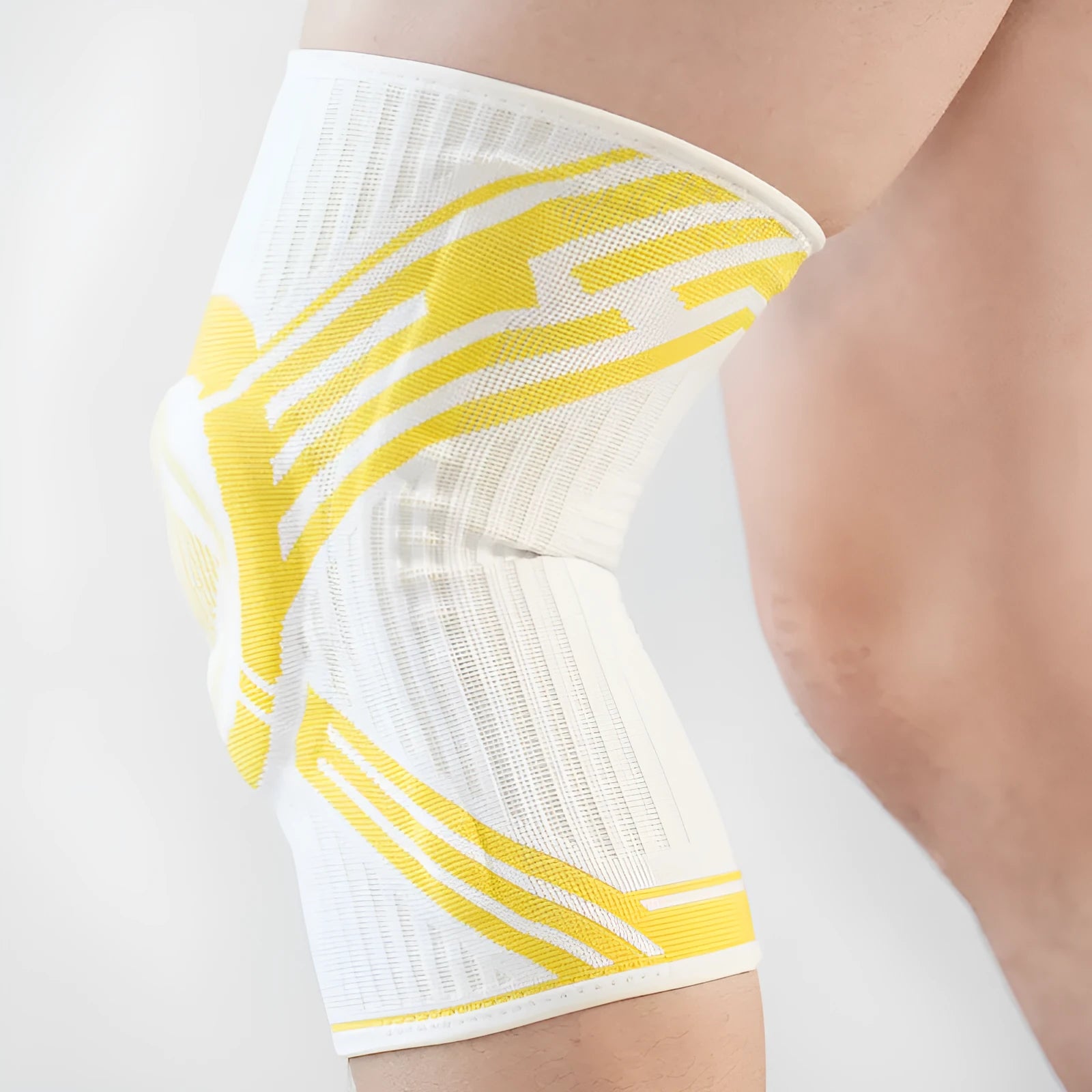 Cotton adult knee pads in blue yellow grey colours for basketball running fitness