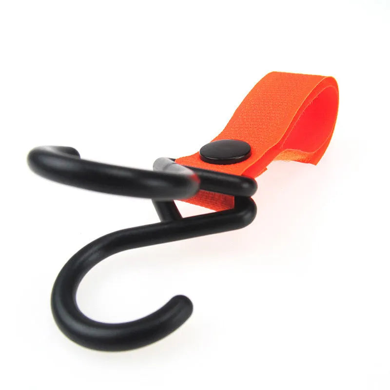 Nylon luggage velcro hook shown in multiple colour options including red, blue, green, and yellow variants