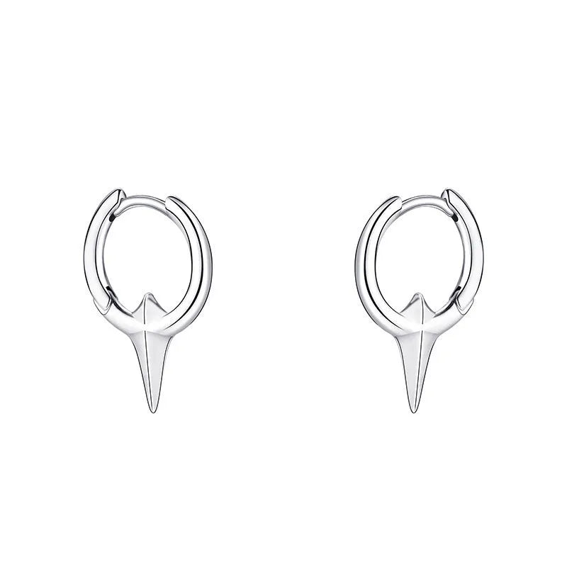 Geometric star ear clips for women with platinum electroplated finish on copper